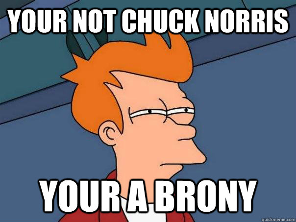 your not chuck norris your a brony  Futurama Fry