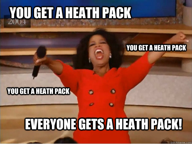 you get a heath pack everyone gets a heath pack! you get a heath pack you get a heath pack  oprah you get a car