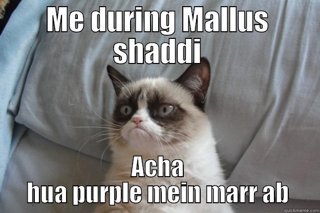 ME DURING MALLUS SHADDI ACHA HUA PURPLE MEIN MARR AB Grumpy Cat