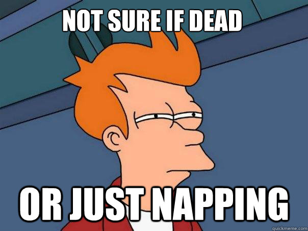 Not sure if dead or just napping - Not sure if dead or just napping  Futurama Fry