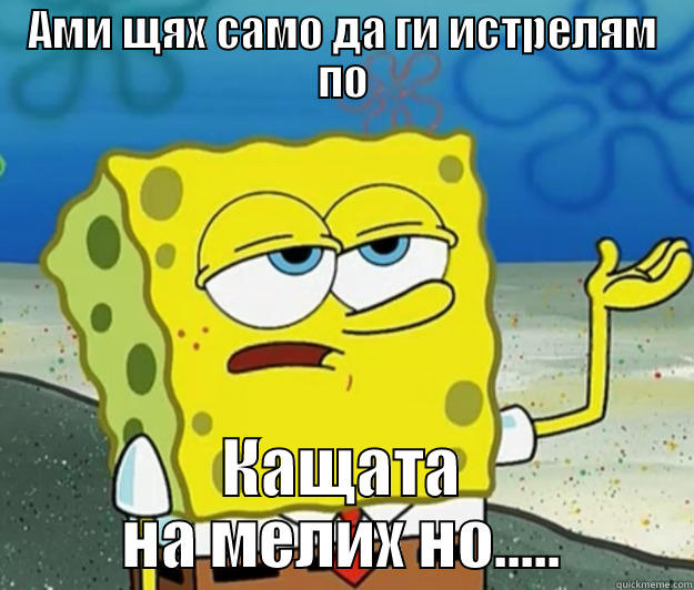 АМИ ЩЯХ САМО ДА ГИ ИСТРЕЛЯМ ПО КАЩАТА НА МЕЛИХ НО..... Tough Spongebob