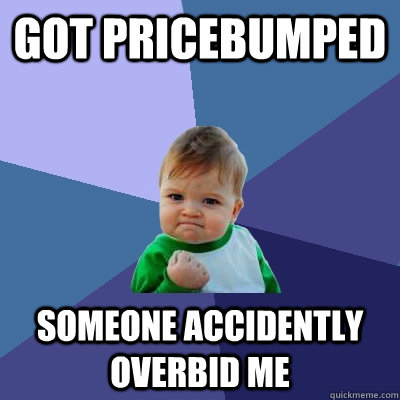 Got pricebumped Someone accidently overbid me - Got pricebumped Someone accidently overbid me  Success Kid