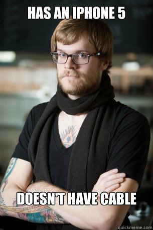 Has an iPhone 5 Doesn't have cable  Hipster Barista