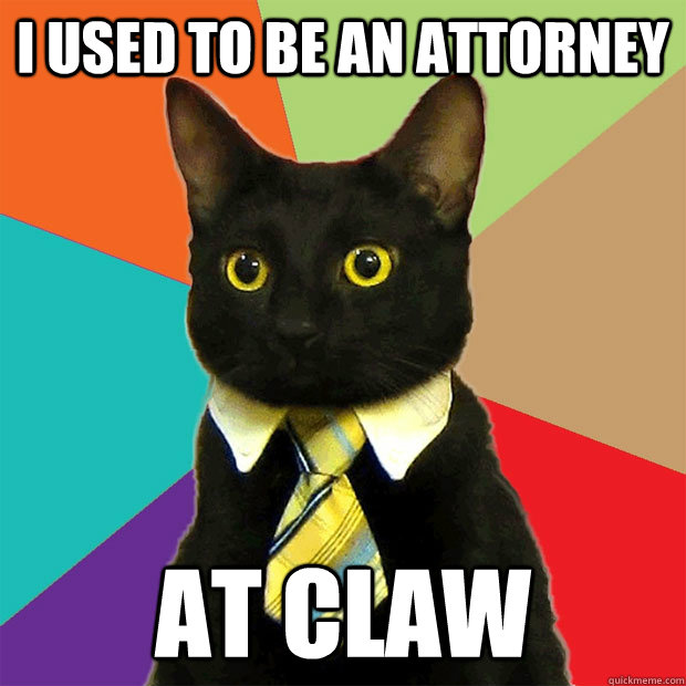 I used to be an attorney at claw  Business Cat