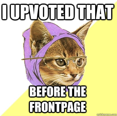 I upvoted that Before the frontpage  Hipster Kitty