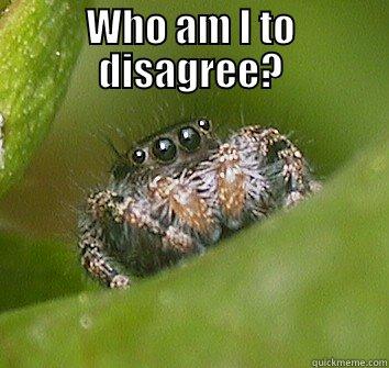 WHO AM I TO DISAGREE?  Misunderstood Spider