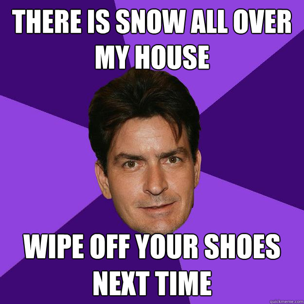 there is snow all over my house  wipe off your shoes next time  Clean Sheen