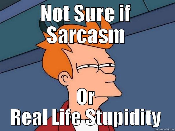 Futurama meme - NOT SURE IF SARCASM OR REAL LIFE STUPIDITY Futurama Fry