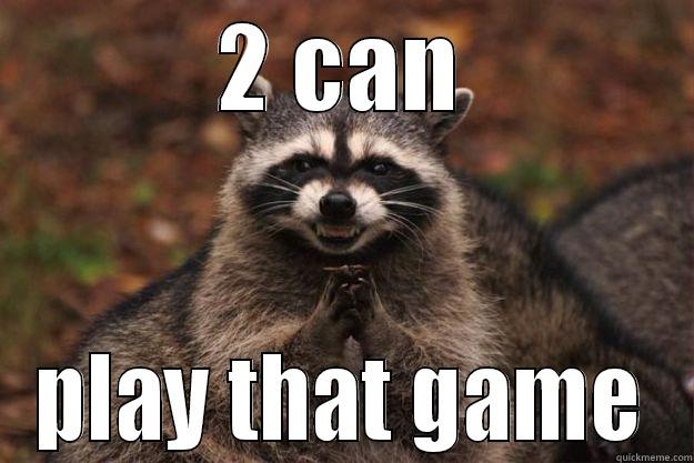 2 CAN PLAY THAT GAME Evil Plotting Raccoon