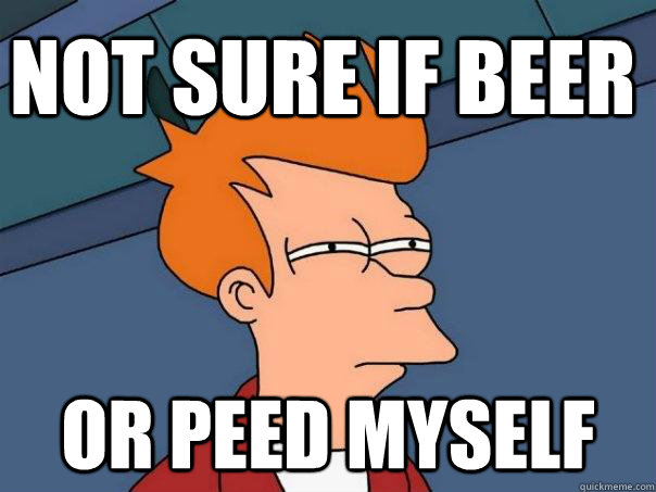 Not sure if beer or peed myself  Futurama Fry