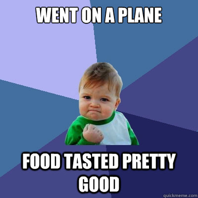 Went on a plane Food tasted pretty good - Went on a plane Food tasted pretty good  Success Kid