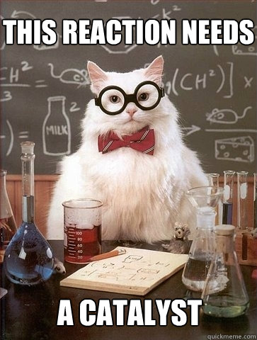 this reaction needs A catalyst  Chemistry Cat