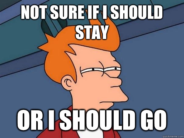 Not sure if I should stay Or I should go - Not sure if I should stay Or I should go  Futurama Fry