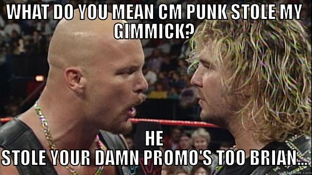 cm punk the promo stealer - WHAT DO YOU MEAN CM PUNK STOLE MY GIMMICK? HE STOLE YOUR DAMN PROMO'S TOO BRIAN... Misc