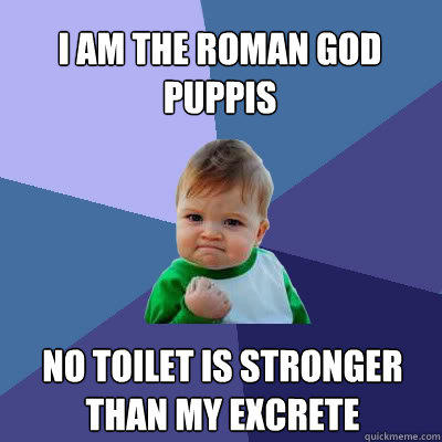 I am the roman God Puppis No toilet is stronger than my excrete   Success Baby