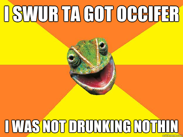 I swur ta got occifer i was not drunking nothin  Karma Chameleon