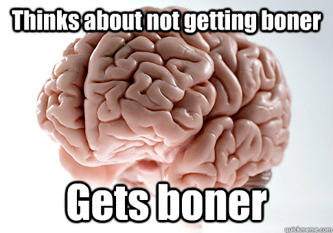 Thinks about not getting boner Gets boner   Scumbag Brain