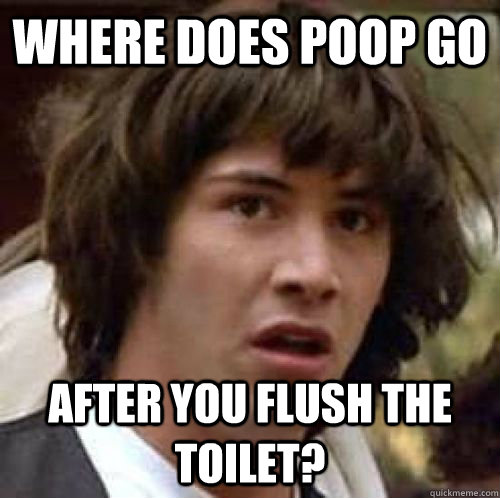 where does poop go after you flush the toilet? - where does poop go after you flush the toilet?  conspiracy keanu