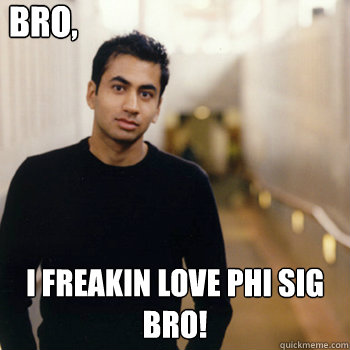 Bro, I freakin love Phi Sig Bro!  Straight A Stoner