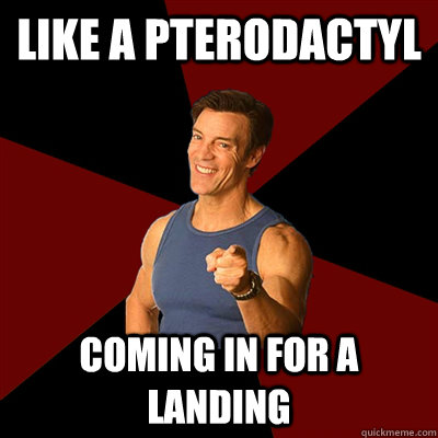 like a pterodactyl coming in for a landing  Tony Horton Meme