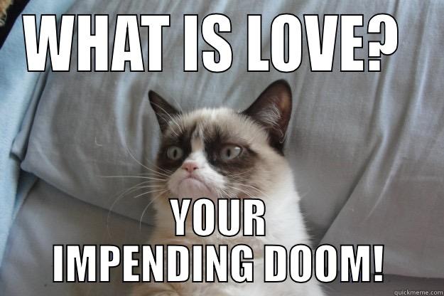 WHAT IS LOVE?  YOUR IMPENDING DOOM! Grumpy Cat