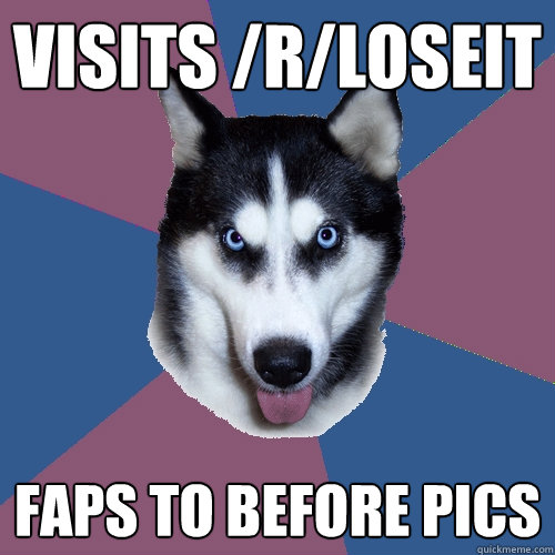 visits /r/loseit faps to before pics  Creeper Canine