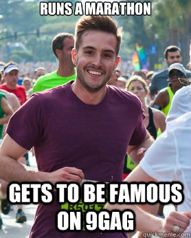 runs a marathon gets to be famous on 9gag  Ridiculously photogenic guy