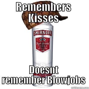 REMEMBERS KISSES DOESNT REMEMBER BLOWJOBS Scumbag Alcohol