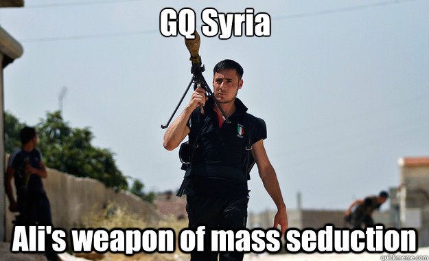 GQ Syria Ali's weapon of mass seduction  - GQ Syria Ali's weapon of mass seduction   Ridiculously Photogenic Syrian Soldier