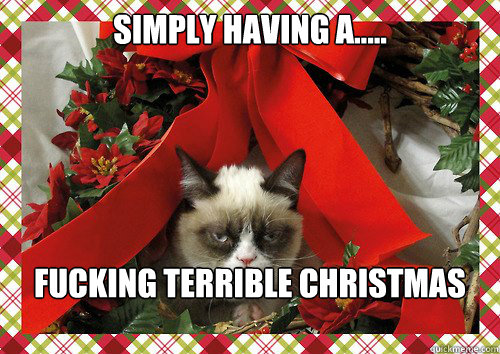 Simply having a.....  Fucking terrible christmas time  A Grumpy Cat Christmas