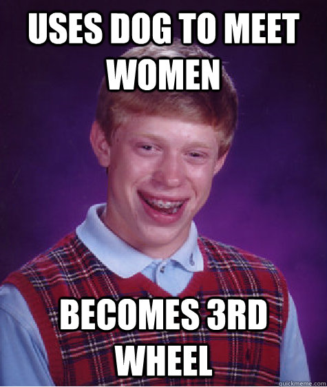 uses dog to meet women becomes 3rd wheel  Bad Luck Brian