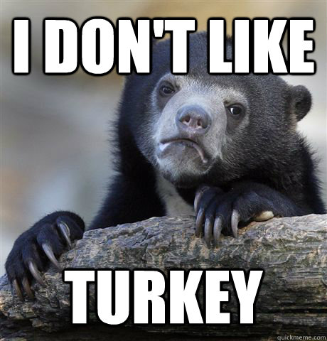 I don't like  Turkey  Confession Bear