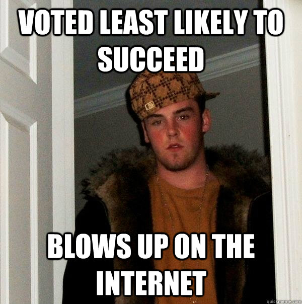 voted least likely to succeed blows up on the internet  Scumbag Steve