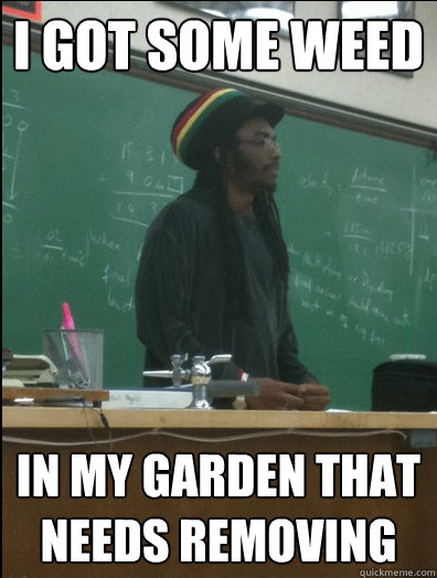 I got some weed in my garden that needs removing  Rasta Science Teacher