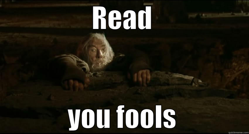 Reading Gandalf - READ YOU FOOLS Misc