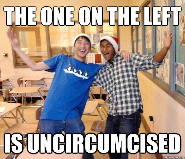 the one on the left is uncircumcised - the one on the left is uncircumcised  daletheuncircumcised