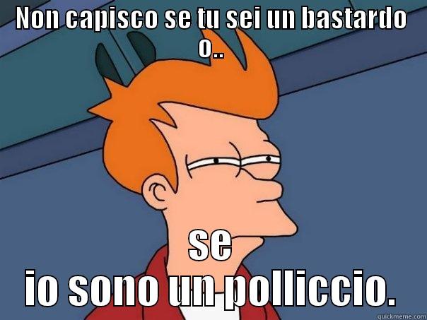 NON CAPISCO SE TU SEI UN BASTARDO O.. SE IO SONO UN POLLICCIO. Futurama Fry