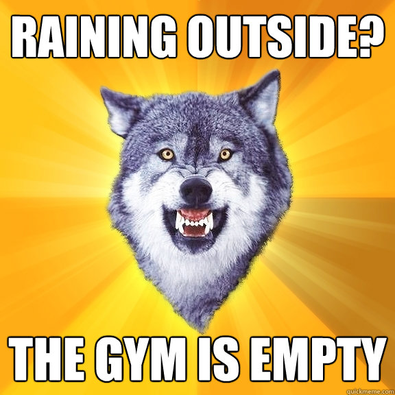 Raining outside? The Gym is Empty  Courage Wolf