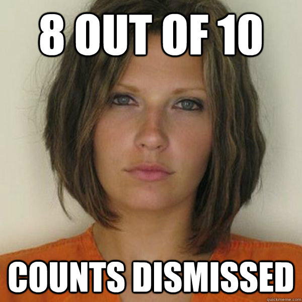 8 out of 10 counts dismissed  Attractive Convict