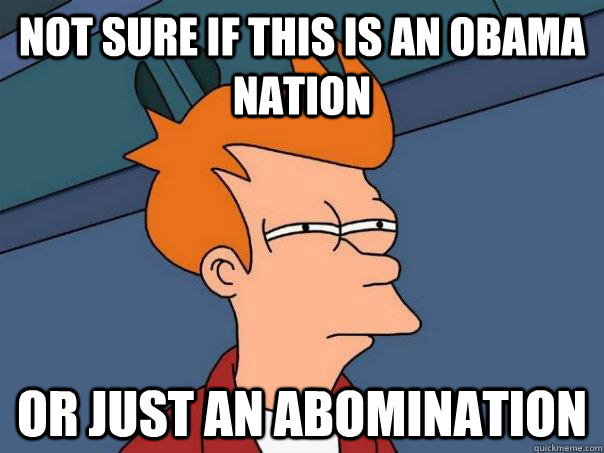 Not sure if this is an obama nation or just an abomination - Not sure if this is an obama nation or just an abomination  Futurama Fry