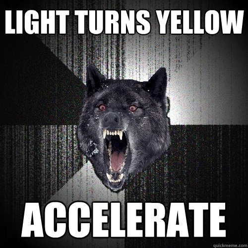 LIGHT TURNS YELLOW ACCELERATE - LIGHT TURNS YELLOW ACCELERATE  Insanity Wolf