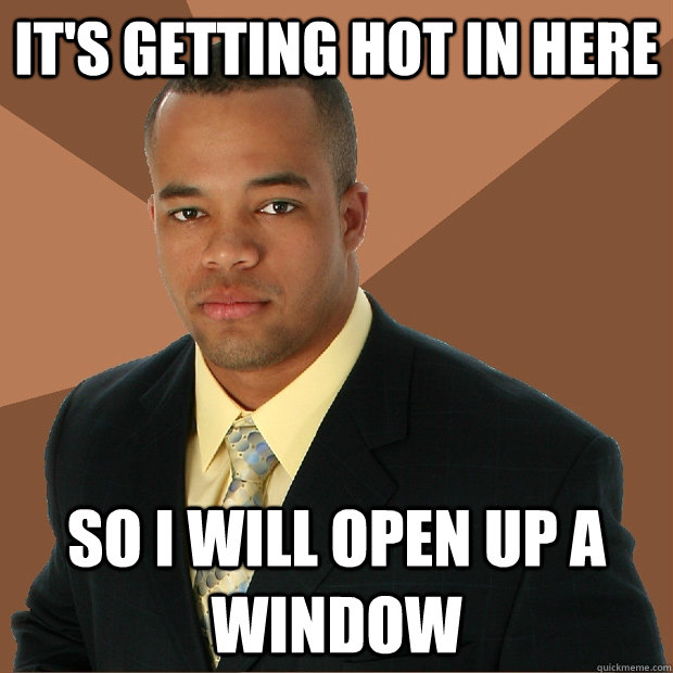 It's Getting Hot In Here  So I will Open Up a Window  Successful Black Man