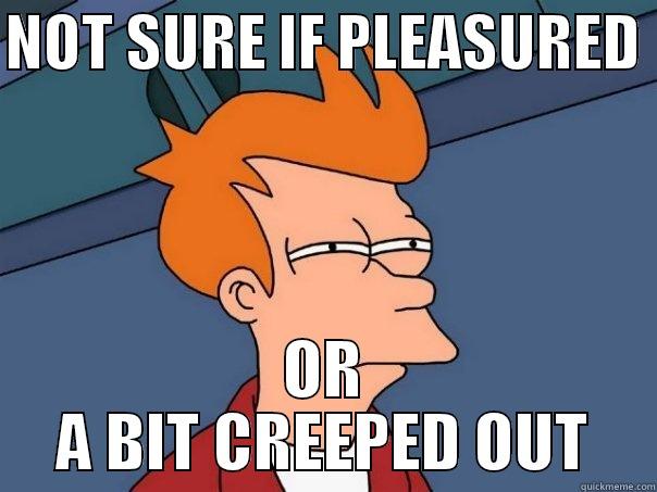 NOT SURE IF PLEASURED  OR  A BIT CREEPED OUT  Futurama Fry