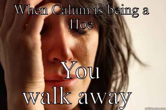 WHEN CALUM IS BEING A HOE YOU WALK AWAY  First World Problems