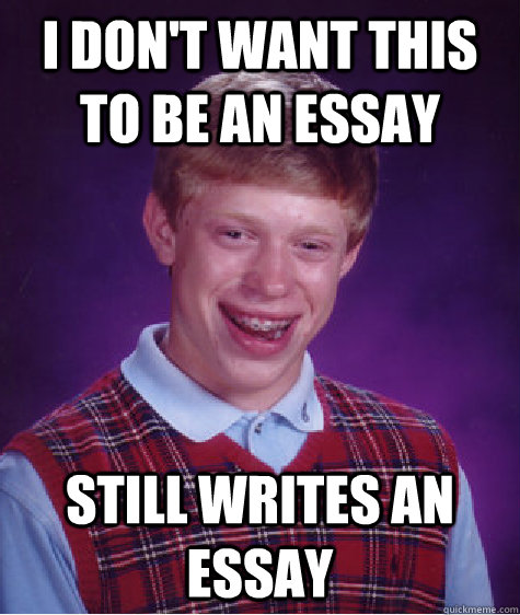 I Don't want this to be an essay Still writes an essay - I Don't want this to be an essay Still writes an essay  Bad Luck Brian