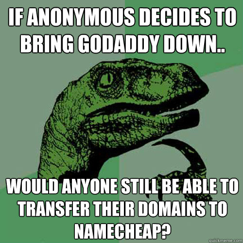 If anonymous decides to bring godaddy down.. Would anyone still be able to transfer their domains to namecheap?  Philosoraptor