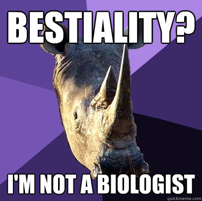 Bestiality? i'm not a biologist  Sexually Oblivious Rhino