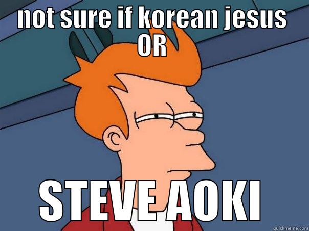 NOT SURE IF KOREAN JESUS OR STEVE AOKI Futurama Fry