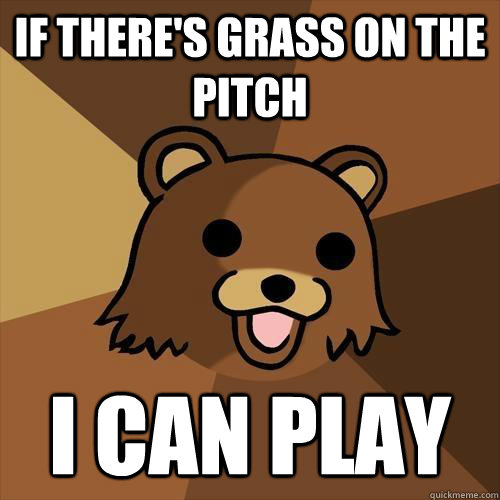 If there's grass on the pitch i can play  Pedobear