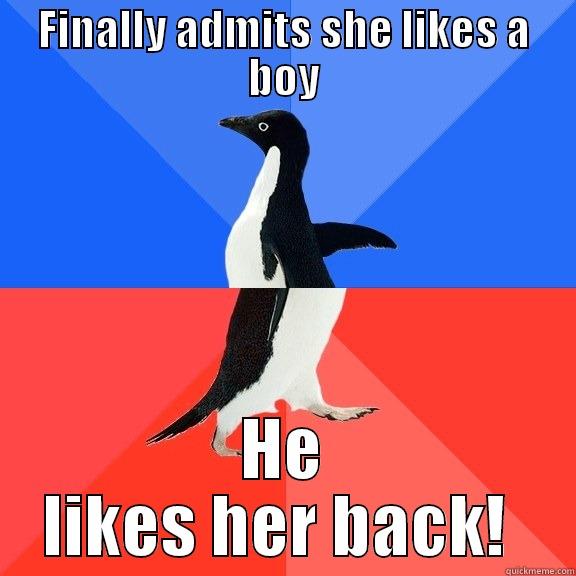 FINALLY ADMITS SHE LIKES A BOY HE LIKES HER BACK!  Socially Awkward Awesome Penguin